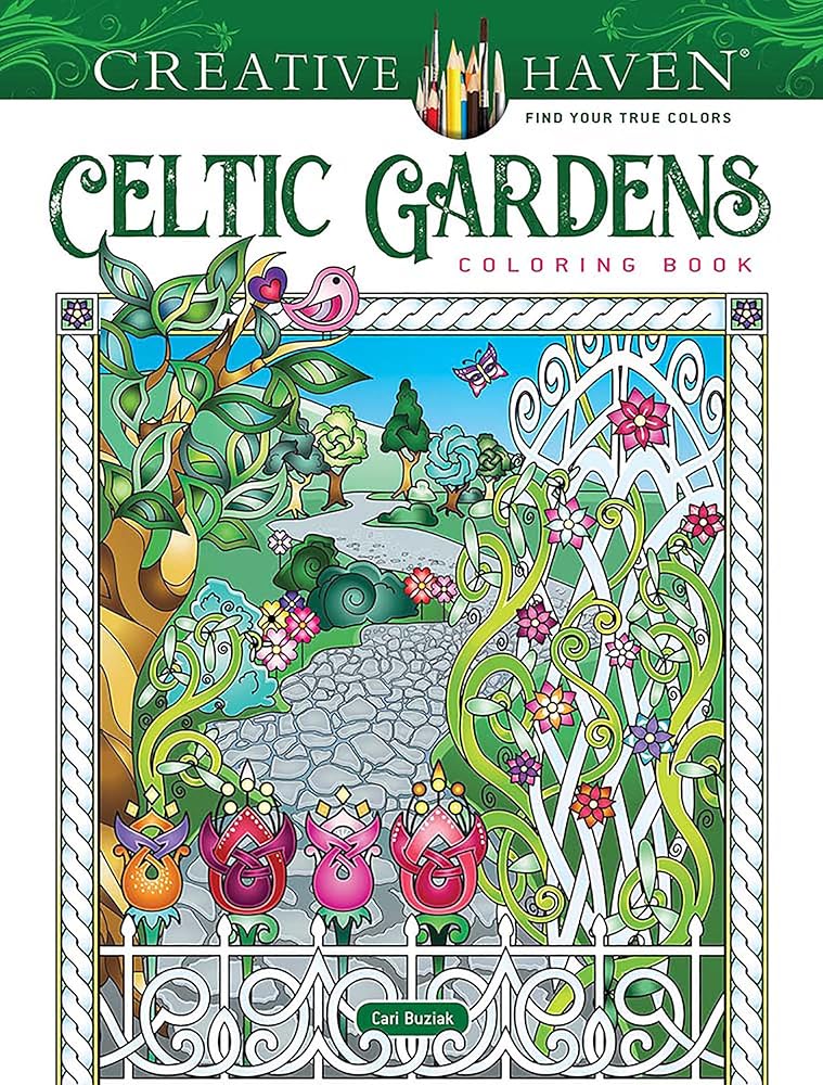 Creative Haven Celtic Gardens Coloring Book (Adult Coloring Books: World & Travel) cover image