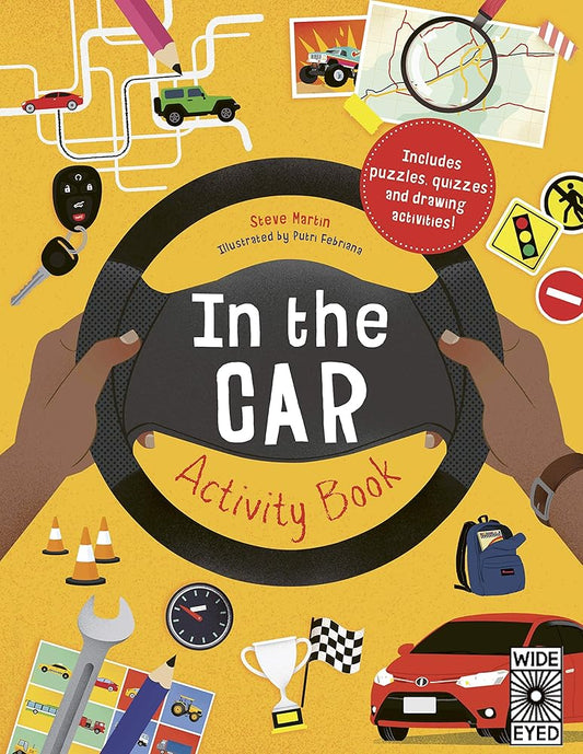 In the Car Activity Book: Includes puzzles, quizzes and drawing activities! cover image