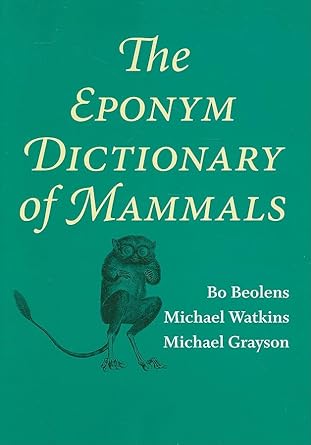 The Eponym Dictionary of Mammals cover image