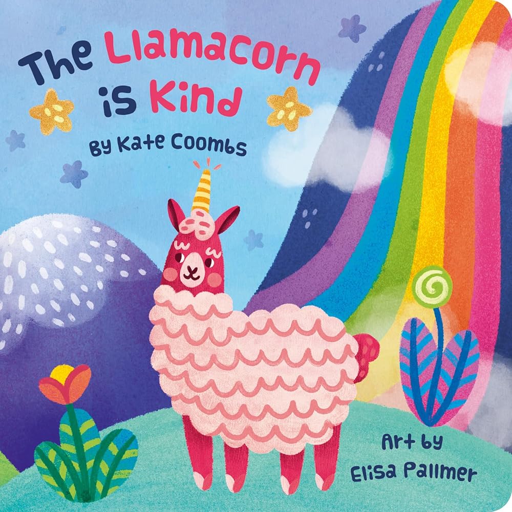 The Llamacorn Is Kind, board book cover image