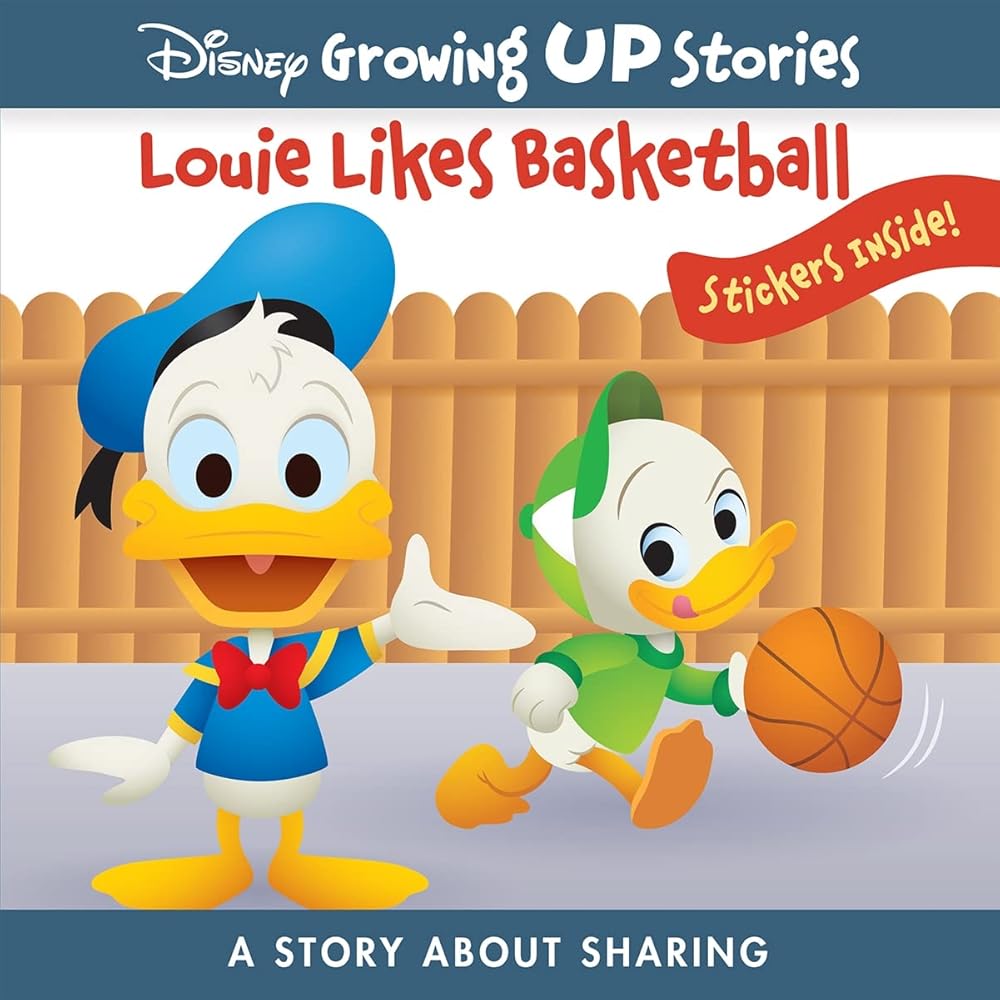 Disney Growing Up Stories with Donald Duck - Louie Loves Basketball - A Story About Sharing - Stickers Inside! - PI Kids cover image