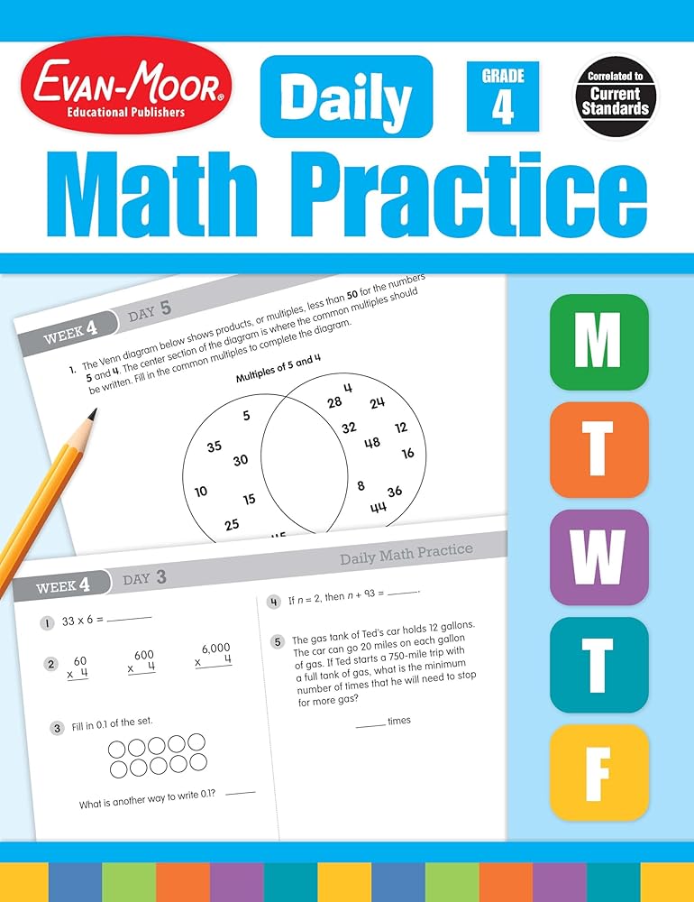 Evan-Moor Daily Math Practice, Grade 4 cover image