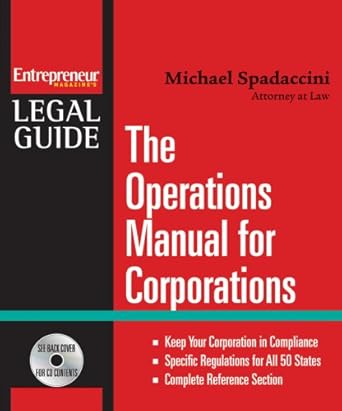 The Operations Manual for Corporations (Entrepreneur Legal Guides) cover image