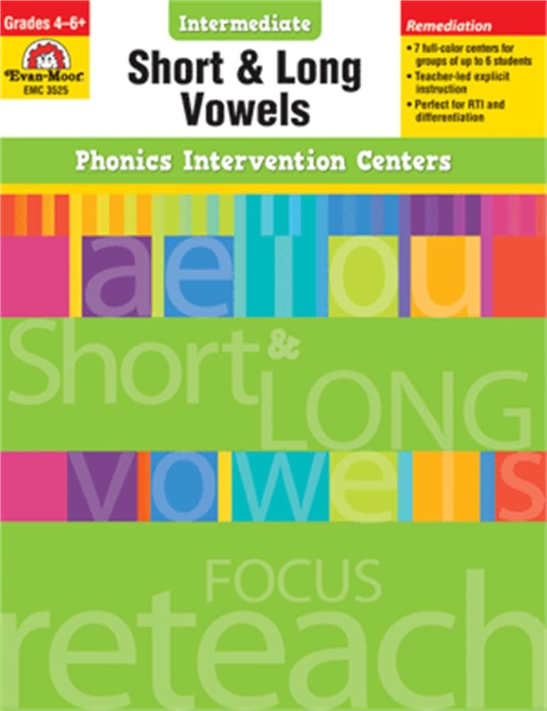 Short and Long Vowels, Grades 4-6+ (Phonics Intervention Centers Intermediate) cover image