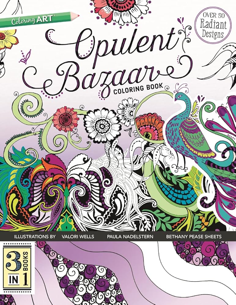 Opulent Bazaar Coloring Book: 3 Books in 1 cover image