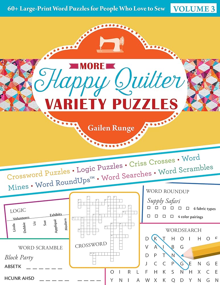 More Happy Quilter Variety Puzzles: 60+ Large-Print Word Puzzles for People Who Love to Sew cover image