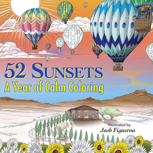 52 Sunsets: For Calm Coloring cover image