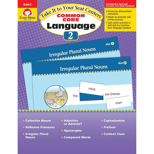 Evan-Moor Take It to Your Seat: Common Core Language Centers Book, Grade 2 (Take It to Your Seat Language Centers) cover image
