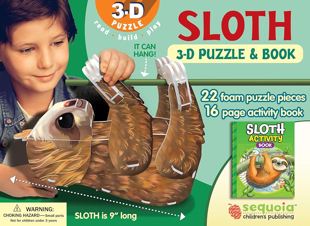 Sloth 3-D Puzzle & Book Set cover image