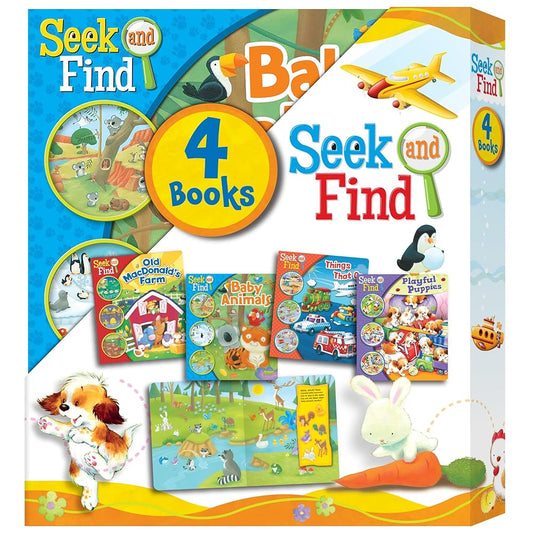Seek and Find 4-Book Slipcase Set - Old McDonald's, Things That Go, Baby Animals, and Playful Puppies cover image