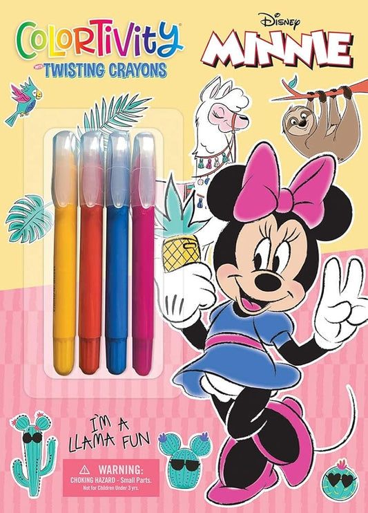 Disney Minnie: I'm a Llama Fun-Coloring and Activity Book with Twisting Scented Crayons cover image