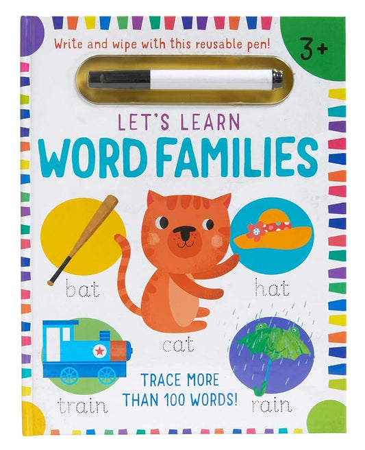 Let's Learn: Word Families (Write and Wipe): (Early Reading Skills, Letter Writing Workbook, Pen Control) cover image