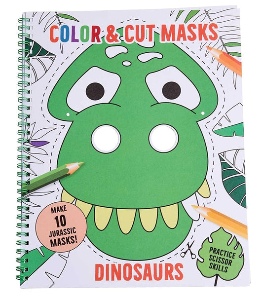 Color & Cut Masks: Dinosaurs: (Origami For Kids, Art books for kids 4 - 8, Boys and Girls Coloring, Creativity and Fine Motor Skills) cover image
