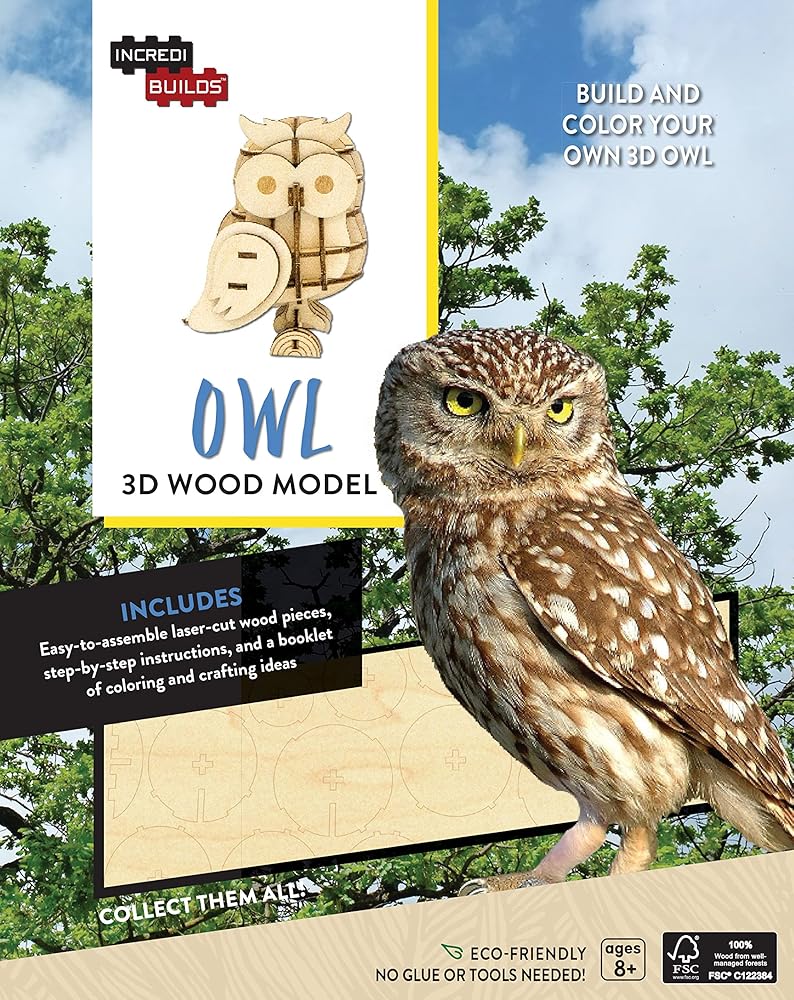 IncrediBuilds: Owl 3D Wood Model cover image