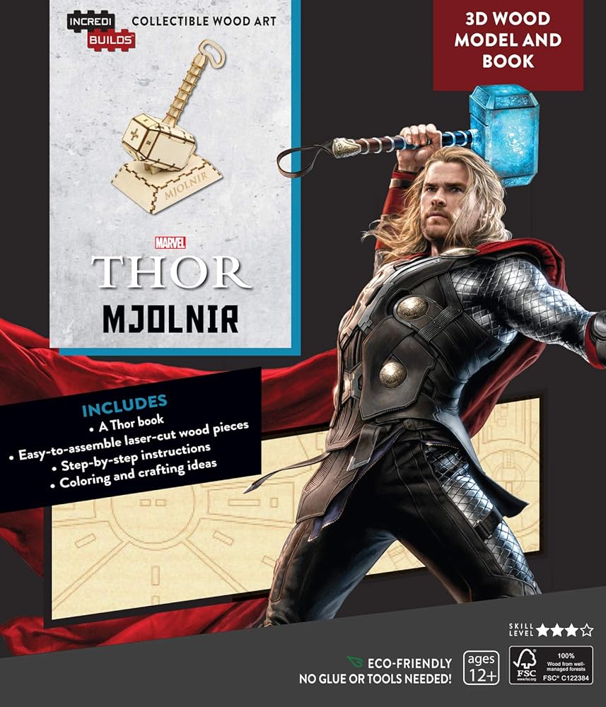 IncrediBuilds: Marvel: Avengers: Thor 3D Wood Model and Book cover image