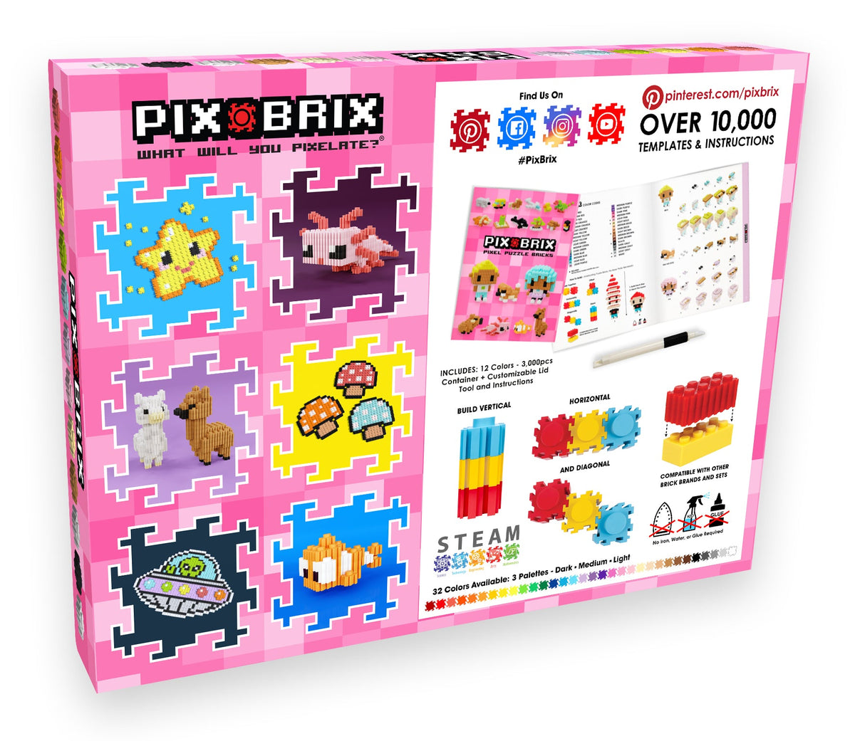 3000pc Pix Brix Container - Light Color Palette
