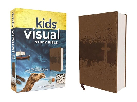 NIV, Kids' Visual Study Bible, Leathersoft, Bronze, Full Color Interior: Explore the Story of the Bible---People, Places, and History cover image