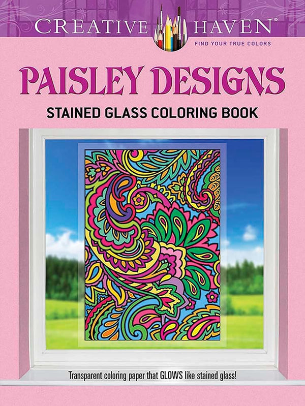 Creative Haven Paisley Designs Stained Glass Coloring Book (Adult Coloring Books: Art & Design) cover image