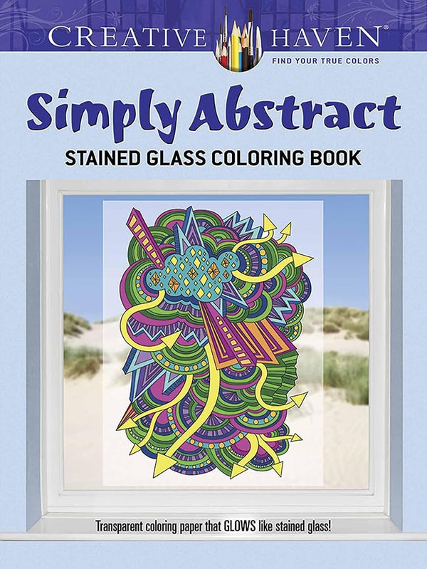 Creative Haven Simply Abstract Stained Glass Coloring Book (Adult Coloring Books: Art & Design) cover image