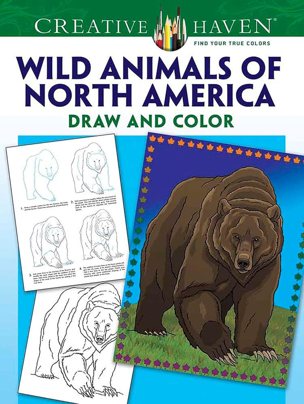 Creative Haven How to Draw Wild Animals of North America Coloring Book (Adult Coloring Books: Animals) cover image