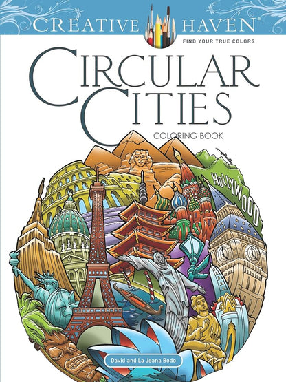 Creative Haven Circular Cities Coloring Book cover image