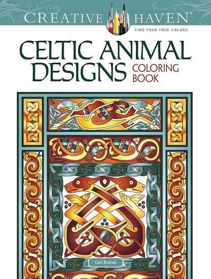 Creative Haven Celtic Animal Designs Coloring Book: Relax & Unwind with 31 Stress-Relieving Illustrations (Adult Coloring Books: World & Travel) cover image