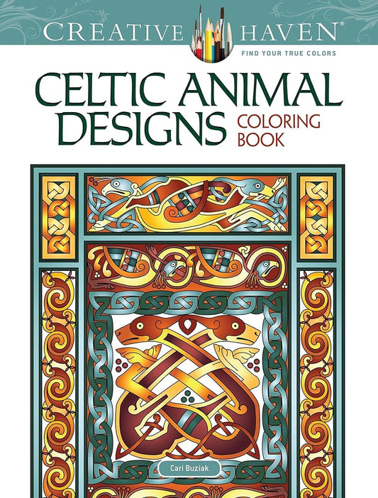 Creative Haven Celtic Animal Designs Coloring Book: Relax & Unwind with 31 Stress-Relieving Illustrations (Adult Coloring Books: World & Travel) cover image