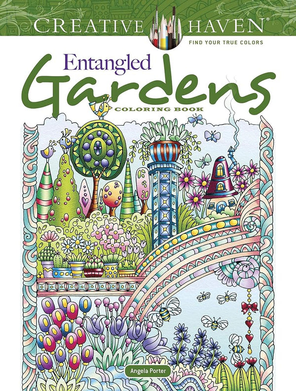 Creative Haven Entangled Gardens Coloring Book; Color, Frame And Create Your Own Floral Wall Art Decorations! (Adult Coloring Books: Flowers & Plants) cover image