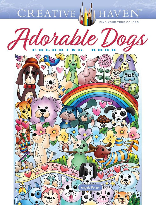 Creative Haven Adorable Dogs Coloring Book cover image