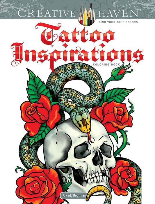 Creative Haven Tattoo Inspirations Coloring Book cover image