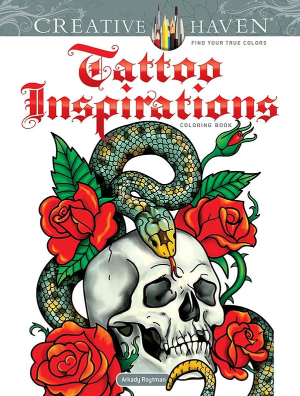 Creative Haven Tattoo Inspirations Coloring Book cover image