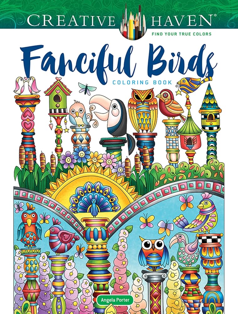 Creative Haven Fanciful Birds Coloring Book (Adult Coloring Books: Animals) cover image