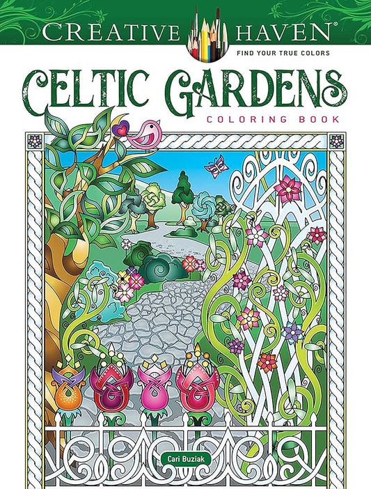 Creative Haven Celtic Gardens Coloring Book (Adult Coloring Books: World & Travel) cover image
