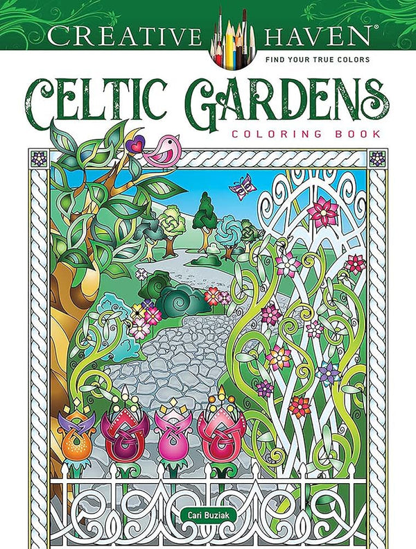 Creative Haven Celtic Gardens Coloring Book (Adult Coloring Books: World & Travel) cover image
