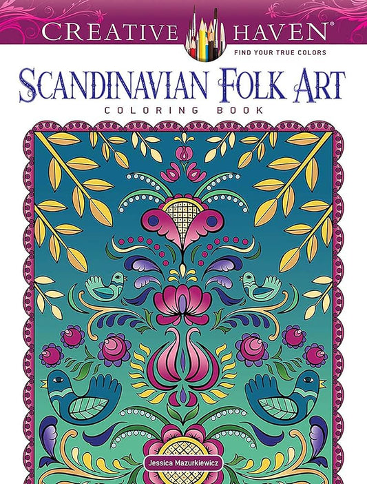 Creative Haven Scandinavian Folk Art Coloring Book (Adult Coloring Books: World & Travel) cover image