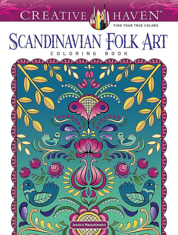 Creative Haven Scandinavian Folk Art Coloring Book (Adult Coloring Books: World & Travel) cover image