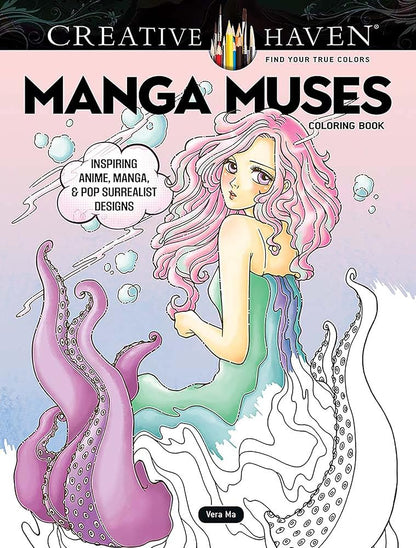 Creative Haven Manga Muses Coloring Book: Inspiring Anime, Manga, & Pop Surrealist Designs (Adult Coloring Books: Fantasy) cover image