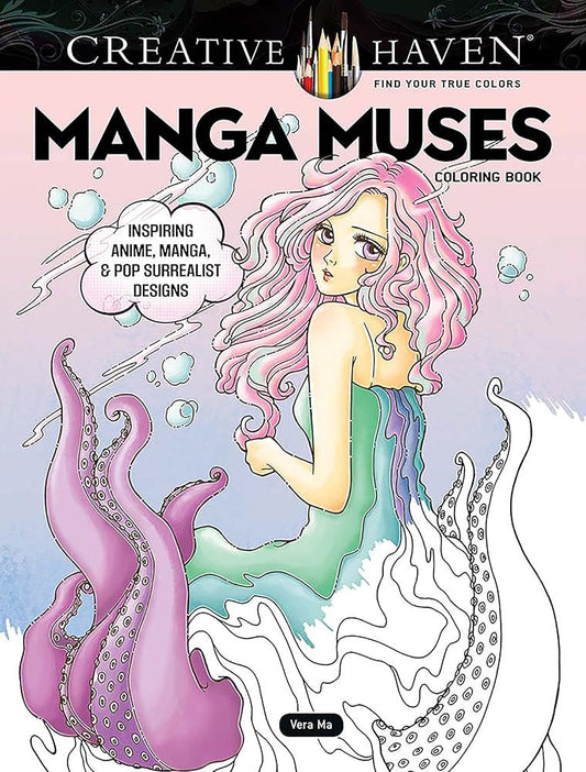 Creative Haven Manga Muses Coloring Book: Inspiring Anime, Manga, & Pop Surrealist Designs (Adult Coloring Books: Fantasy) cover image