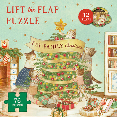 Cat Family Christmas Lift-The-Flap Puzzle: Count Down to Christmas: 12 Flaps: 76 Pieces cover image