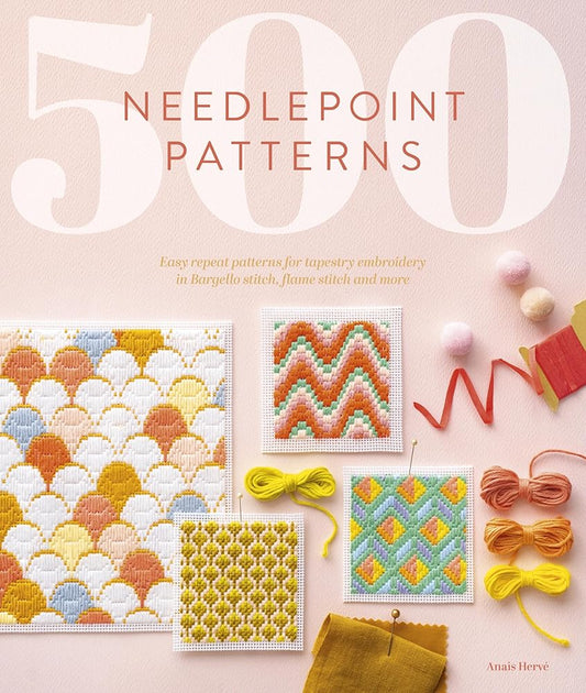 500 Needlepoint Patterns: Easy repeat patterns for tapestry embroidery in Bargello stitch, flame stitch and more cover image
