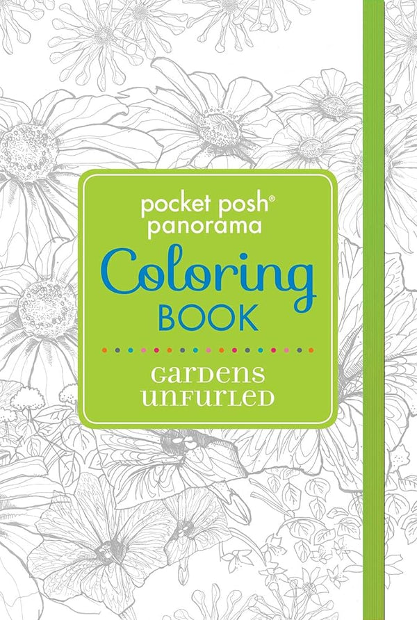 Pocket Posh Panorama Adult Coloring Book: Gardens Unfurled: An Adult Coloring Book (Pocket Posh Panorama Coloring Book) cover image