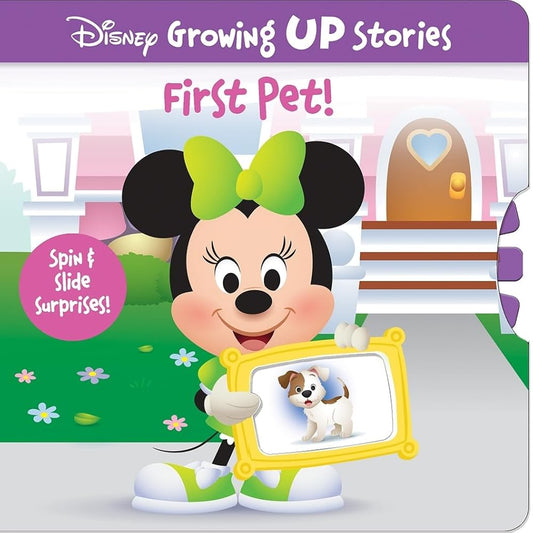 Disney Growing Up Stories with Minnie Mouse - First Pet! - Spin& Slide Surprise! - PI Kids cover image