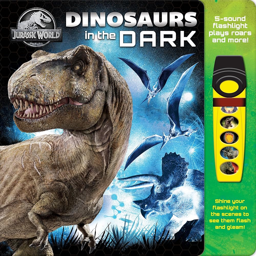 Jurassic World Dinosaurs in the Dark Sound Book and Flashlight Toy Set PI Kids cover image