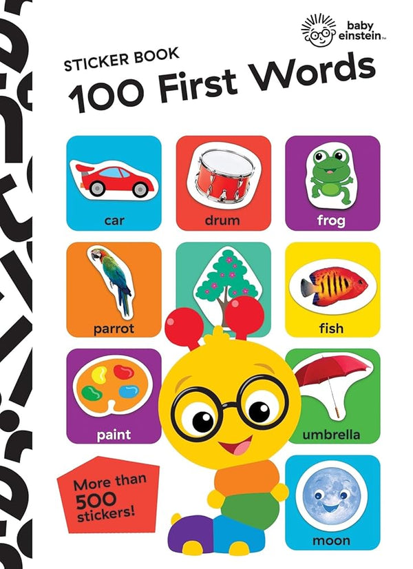 Baby Einstein - 100 First Words Sticker Book - More Than 500 Stickers Included! - PI Kids cover image