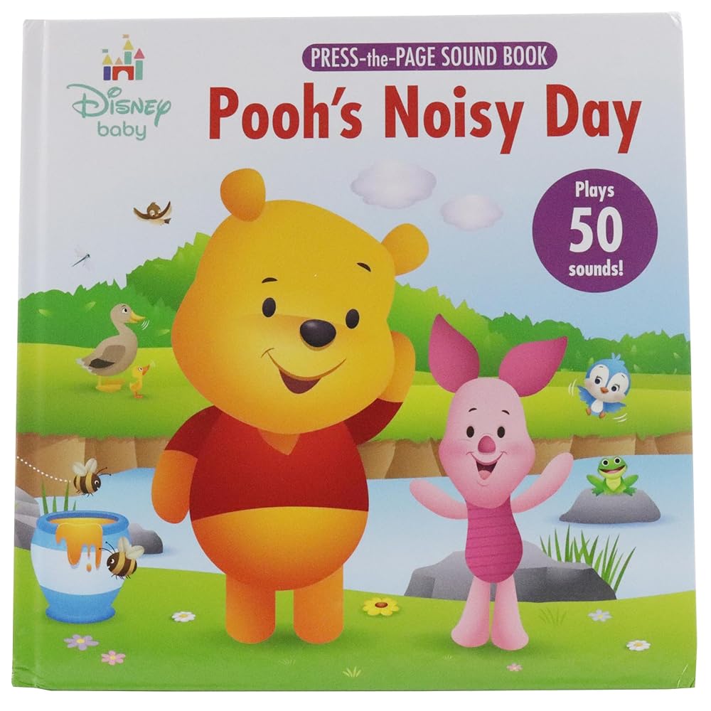 Disney Baby Winnie the Pooh - Pooh’s Noisy Day - Press-the-Page Sound Book - Plays 50 Sounds! - PI Kids cover image