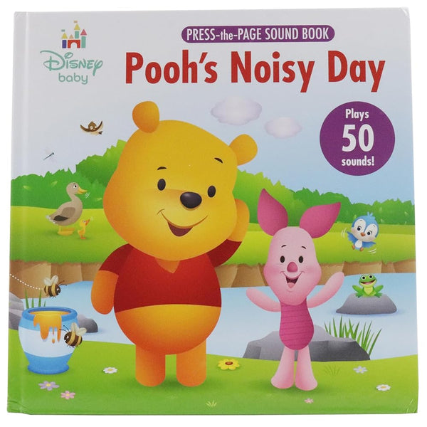 Disney Baby Winnie the Pooh - Pooh’s Noisy Day - Press-the-Page Sound Book - Plays 50 Sounds! - PI Kids cover image