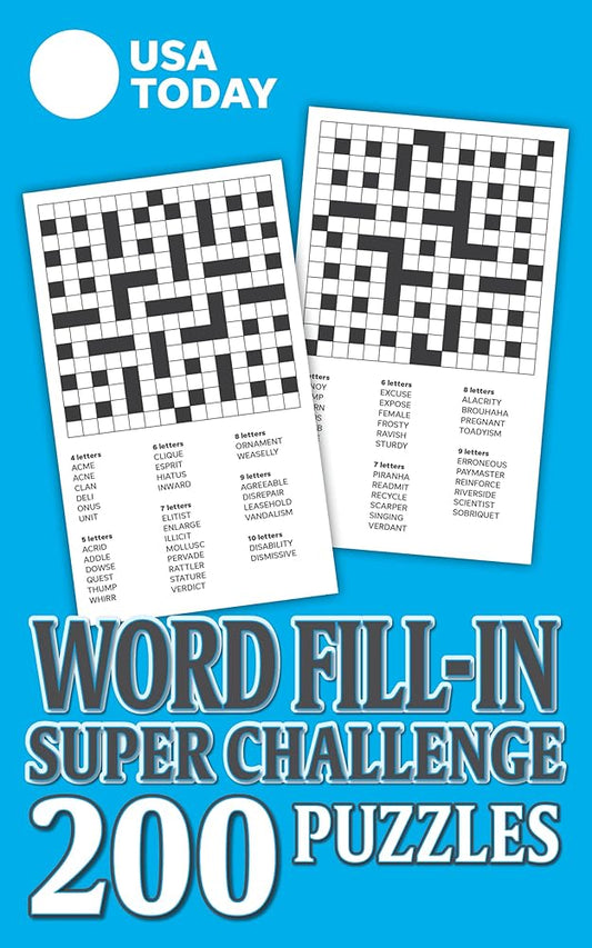 USA TODAY Word Fill-In Super Challenge: 200 Puzzles (USA Today Puzzles) cover image