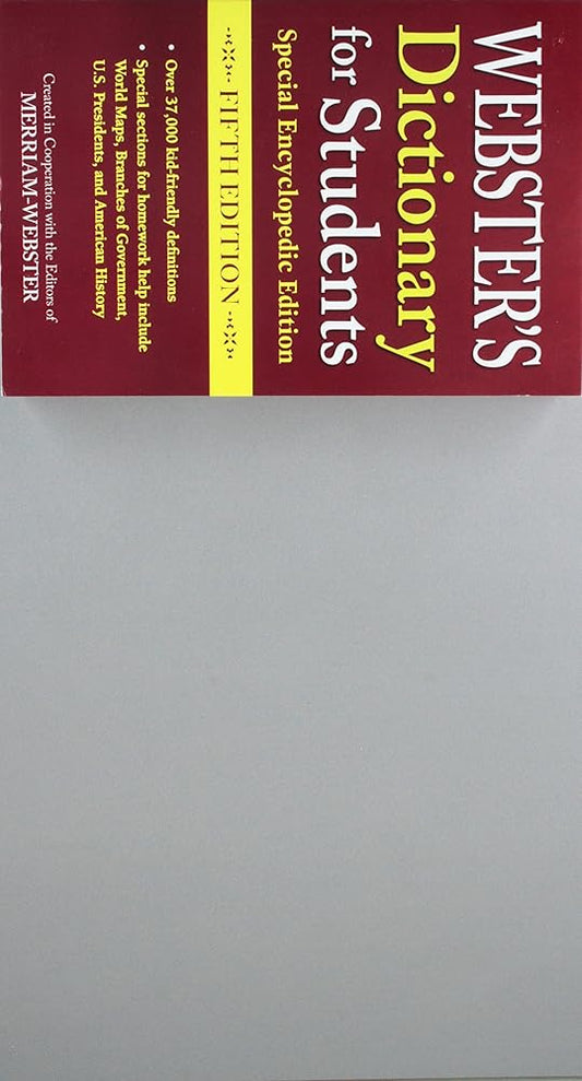 Webster's Dictionary for Students, Special Encyclopedic, Fifth Edition, Newest Edition cover image