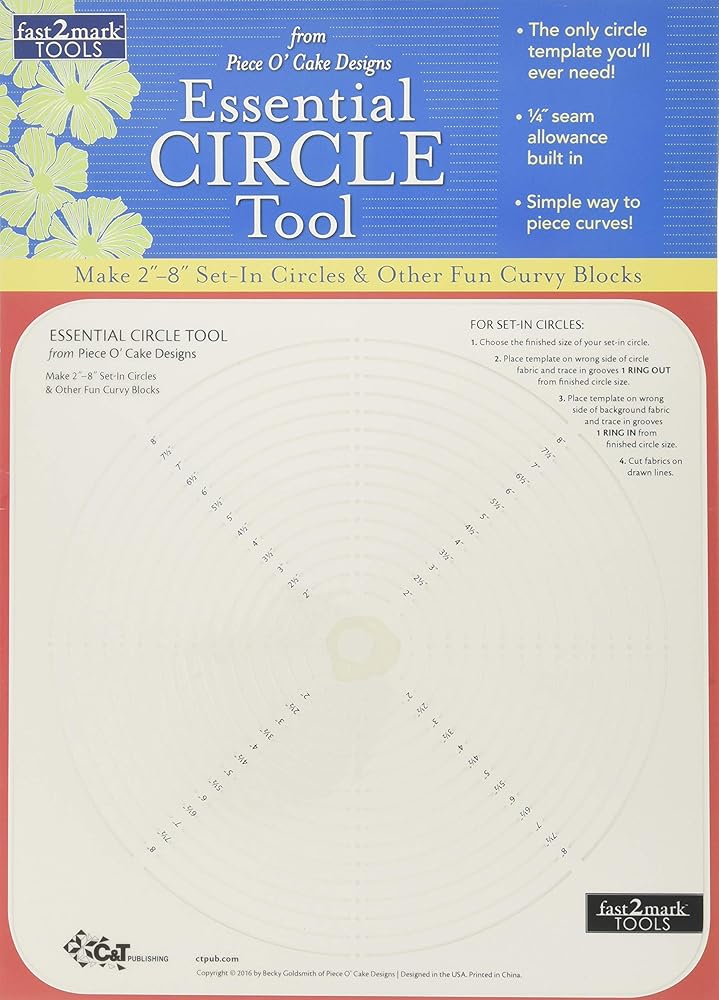 fast2mark™ Essential Circle Tool from Piece O' Cake Designs: Make 2" - 8" Set-In Circles & Other Fun Curvy Blocks cover image