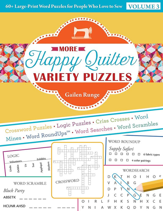 More Happy Quilter Variety Puzzles: 60+ Large-Print Word Puzzles for People Who Love to Sew cover image